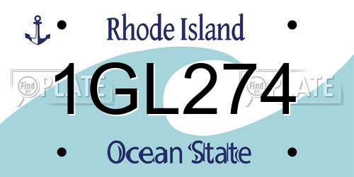 1GL274 Rhode Island License Plate