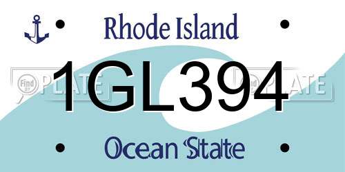 1GL394 Rhode Island License Plate