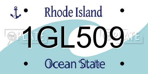 1GL509 Rhode Island License Plate