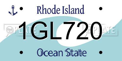 1GL720 Rhode Island License Plate