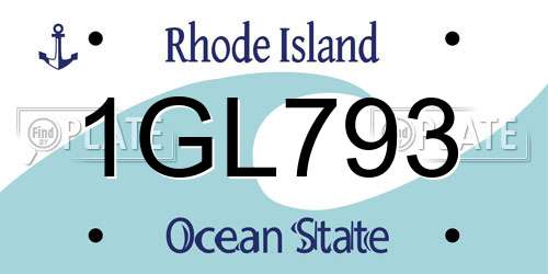 1GL793 Rhode Island License Plate