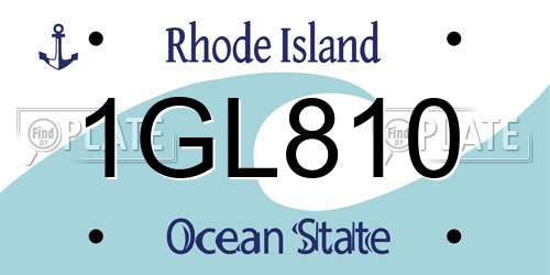 1GL810 Rhode Island License Plate