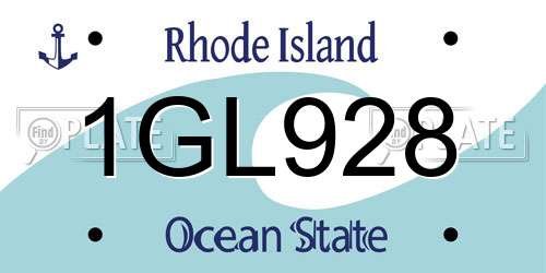 1GL928 Rhode Island License Plate