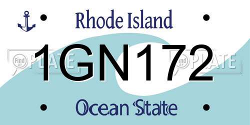 1GN172 Rhode Island License Plate
