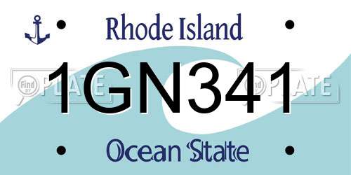 1GN341 Rhode Island License Plate