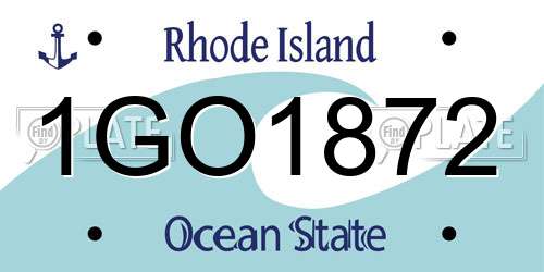 1GO1872 Rhode Island License Plate