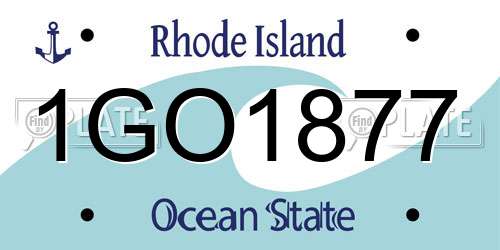 1GO1877 Rhode Island License Plate