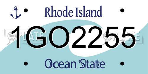 1GO2255 Rhode Island License Plate