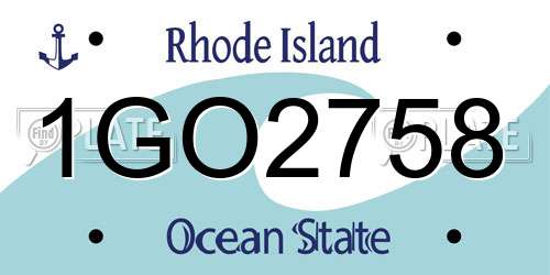 1GO2758 Rhode Island License Plate
