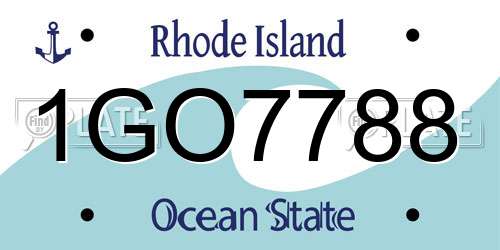 1GO7788 Rhode Island License Plate