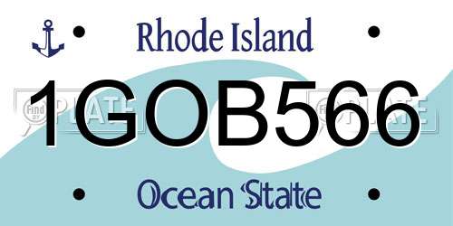 1GOB566 Rhode Island License Plate