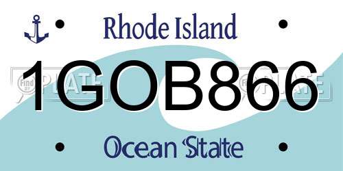 1GOB866 Rhode Island License Plate