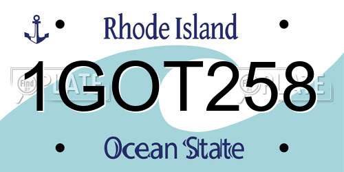 1GOT258 Rhode Island License Plate