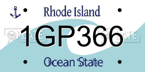 1GP366 Rhode Island License Plate
