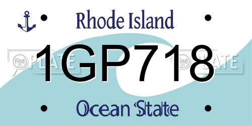 1GP718 Rhode Island License Plate