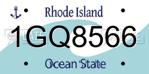 1GQ8566 Rhode Island License Plate