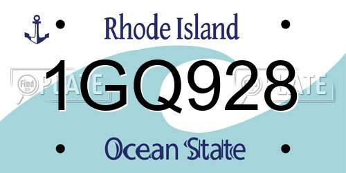 1GQ928 Rhode Island License Plate