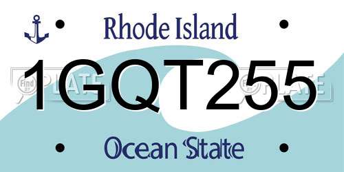 1GQT255 Rhode Island License Plate