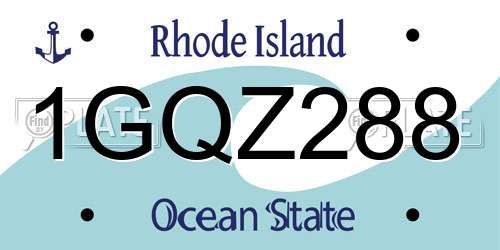 1GQZ288 Rhode Island License Plate