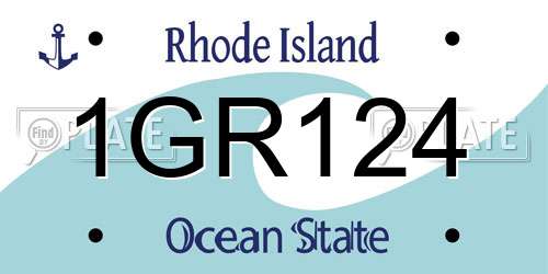 1GR124 Rhode Island License Plate