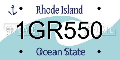 1GR550 Rhode Island License Plate
