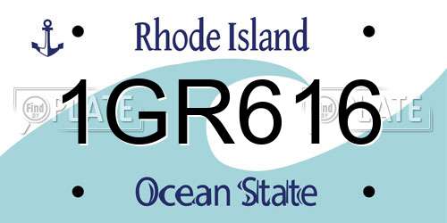 1GR616 Rhode Island License Plate
