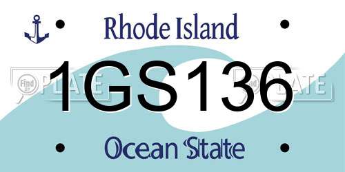 1GS136 Rhode Island License Plate