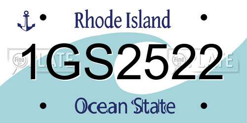 1GS2522 Rhode Island License Plate