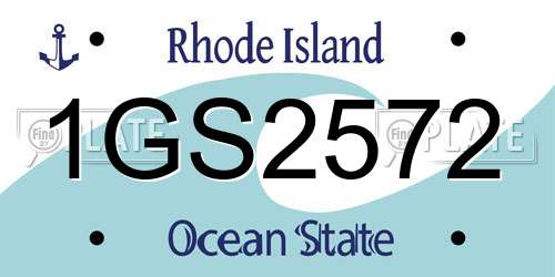 1GS2572 Rhode Island License Plate