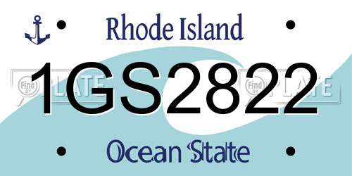 1GS2822 Rhode Island License Plate