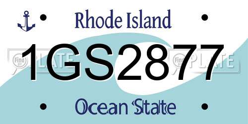 1GS2877 Rhode Island License Plate