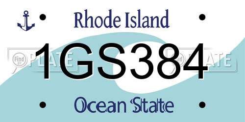 1GS384 Rhode Island License Plate