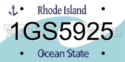 1GS5925 Rhode Island License Plate