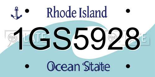 1GS5928 Rhode Island License Plate