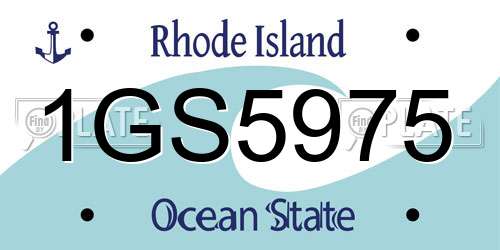 1GS5975 Rhode Island License Plate