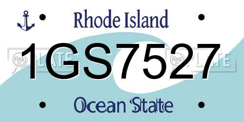 1GS7527 Rhode Island License Plate