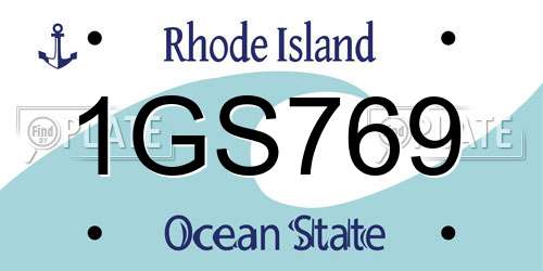 1GS769 Rhode Island License Plate