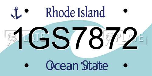 1GS7872 Rhode Island License Plate