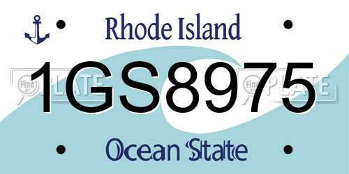 1GS8975 Rhode Island License Plate