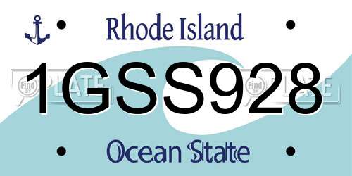 1GSS928 Rhode Island License Plate