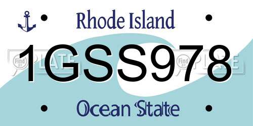 1GSS978 Rhode Island License Plate