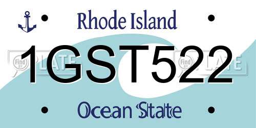 1GST522 Rhode Island License Plate