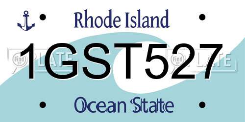 1GST527 Rhode Island License Plate