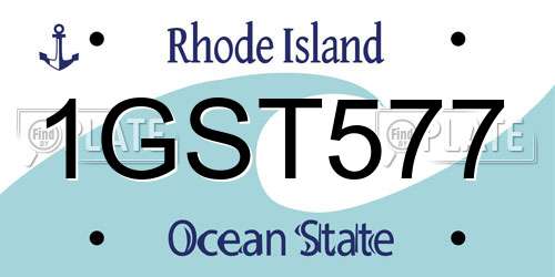 1GST577 Rhode Island License Plate