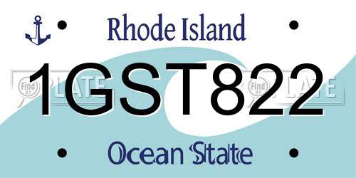1GST822 Rhode Island License Plate