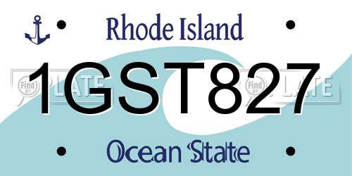 1GST827 Rhode Island License Plate