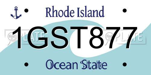 1GST877 Rhode Island License Plate