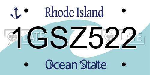 1GSZ522 Rhode Island License Plate