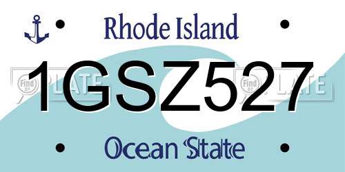 1GSZ527 Rhode Island License Plate