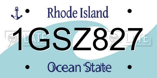 1GSZ827 Rhode Island License Plate